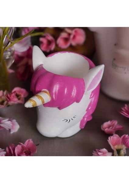 El Yapımı Unicorn Figürlü Pembe Organizer ve Saksı Biblo, Şık ve Kullanışlı Tasarım fiyatları