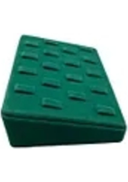 Yeşil Süet Kumaş Çoklu Tırnaklı Yüzük Sergileme Aksesuarı, 18/13 cm fiyatları