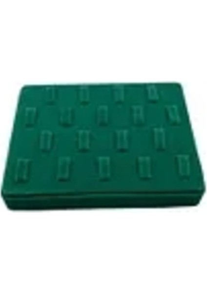 Yeşil Süet Kumaş Çoklu Tırnaklı Yüzük Sergileme Aksesuarı, 18/13 cm fırsatları