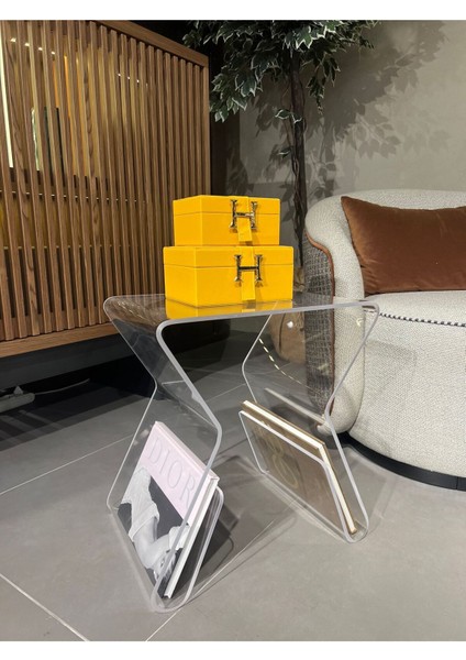 Turuncu R Model Şeffaf Pleksi Sehpa, Şık ve Modern Tasarım fiyatları