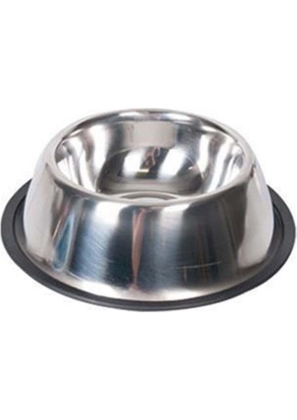 Gri Çelik Köpek Mama Kabı, Kaymaz Taban, 2330 Ml, 25 cm