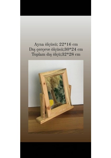 Kahverengi Ahşap Masa Üstü Şık Ayna, Doğal ve Zarif Tasarım fiyatları