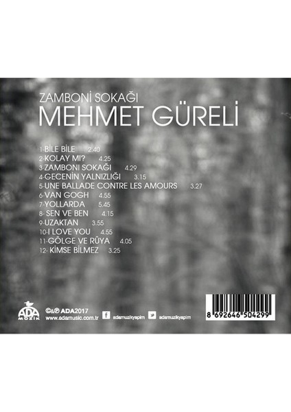 Mehmet Güreli – Zamboni Sokağı CD