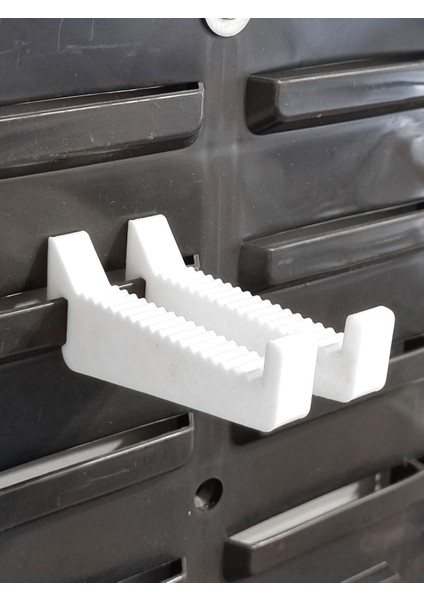 Çift Büyük Boy Ağır Hizmet Plastik Duvar Paneli Askı Klipsi Beyaz