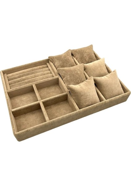 Kahverengi Süet Kaplama Yastıklı Çekmece Içi Takı Düzenleyici fırsatları