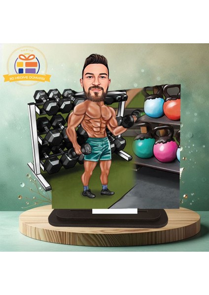 Renkli 3D Spor Hocası Karikatür Biblo Masa Üstü Hediye