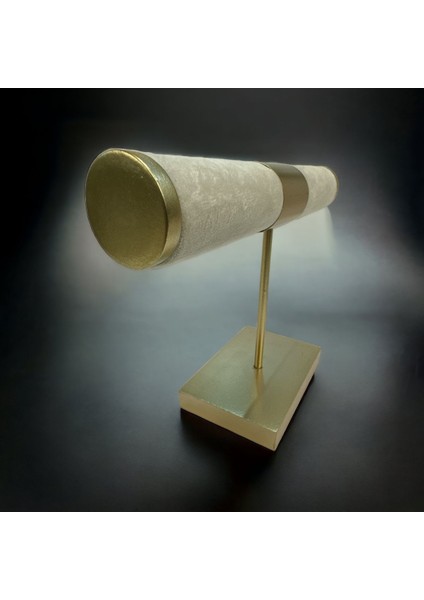 Ince Silindir Takı Standı, Bej Renk, Şık ve Kullanışlı Tasarım