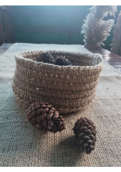 Bej Renkli Yuvarlak El Örgüsü Organizer ile Düzeni Kolaylaştırın modelleri