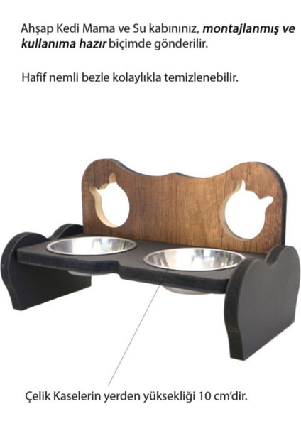 Ahşap Godfather Temalı Kedi Mama ve Su Kabı, Şık ve Kullanışlı Tasarım. modelleri