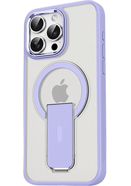 Newface iPhone 15 Pro Max Tork Magsafe Standlı Kapak - Lila