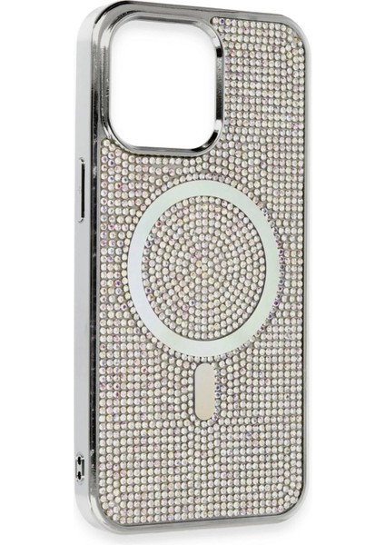 Newface iPhone 15 Pro Kılıf Diamond Magsafe Kapak - Rainbow fiyatları
