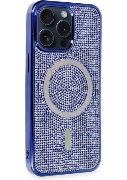 Newface iPhone 14 Pro Max Kılıf Diamond Magsafe Kapak - Lacivert fiyatları