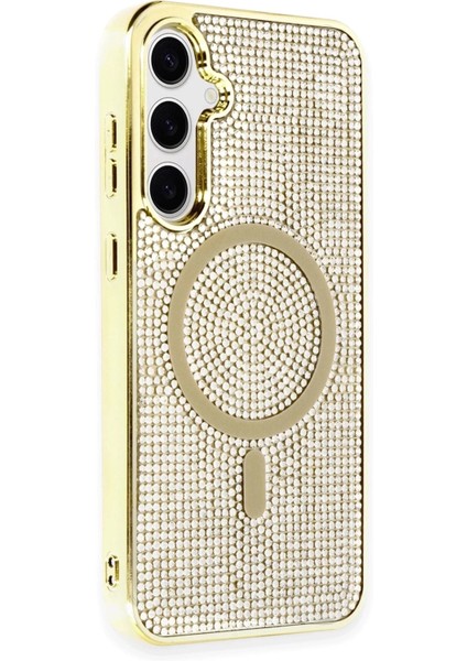 Newface Samsung Galaxy S23 Kılıf Diamond Magsafe Kapak - Gold fiyatları