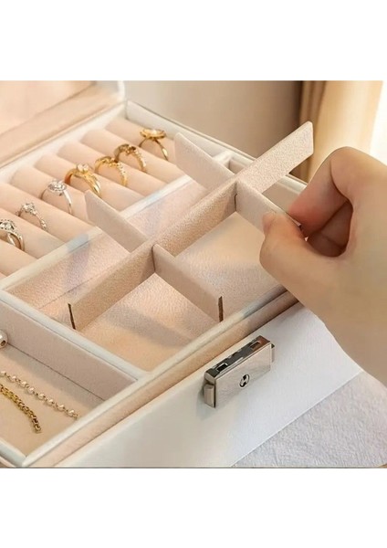Pembe Büyük Boy Çok Bölmeli Takı ve Aksesuar Organizer Kutusu fırsatları
