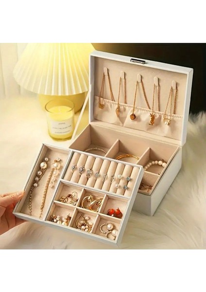Pembe Büyük Boy Çok Bölmeli Takı ve Aksesuar Organizer Kutusu indirimleri