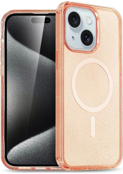 Newface iPhone 14 Kılıf Glow Magsafe Kapak - Turuncu