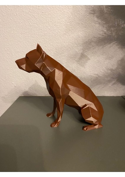 Kahverengi Pitbull Köpek Dekor ve Biblo, Şık ve Sevimli Ev Dekorasyonu.