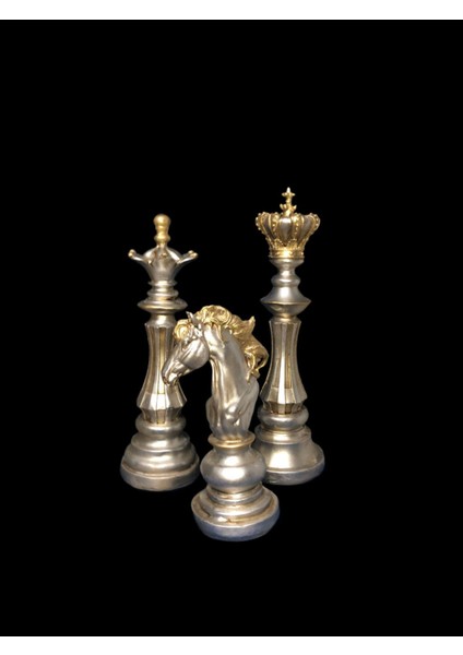 El Yapımı Satranç Heykeli, Biblo, Şah ve Vezir Dekoratif Obje, Zarif Süs. fırsatları