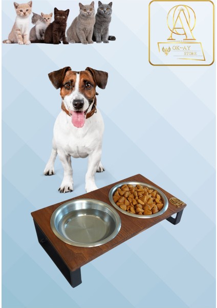 Sağlıklı Yeme Standı, %10 Eğimli, Kaymaz Ayaklar, Kedi ve Köpekler Için Siyah