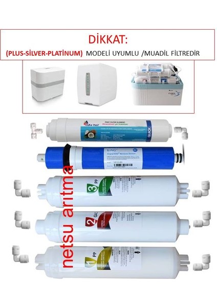 İhlas aura cebilon silver,plus,platinum uyumlu su arıtma filtresi,5 li filtre seti