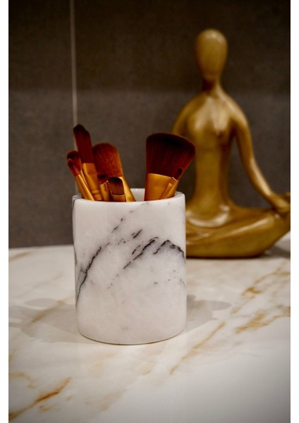 Mor Mermer Makyaj Fırçalık, Şık ve Doğal Tasarım fiyatları