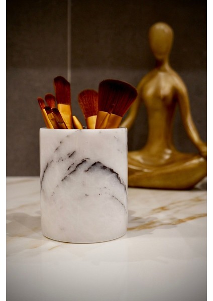 Mor Mermer Makyaj Fırçalık, Şık ve Doğal Tasarım modelleri