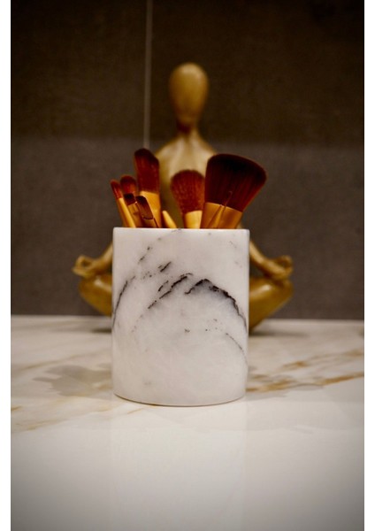 Mor Mermer Makyaj Fırçalık, Şık ve Doğal Tasarım fırsatları