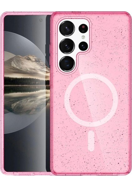 Newface Samsung Galaxy S23 Ultra Kılıf Glow Magsafe Kapak - Pembe
