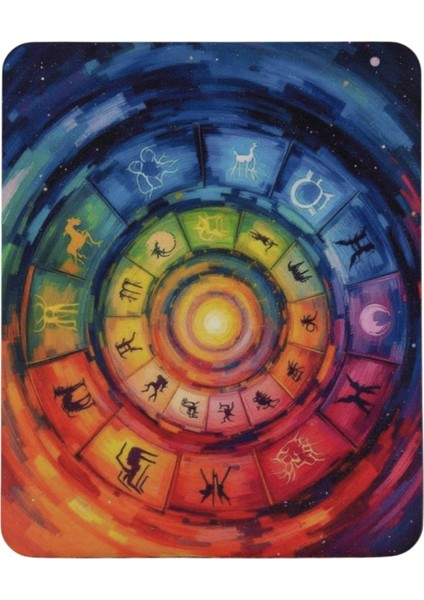 Astroloji Desenli Tip Kaymaz Taban Optik Bilgisayar Notebook Mouse Pad Mauspad 17X 21 cm