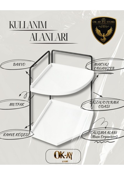 Şık Ahşap ve Çelik Organizer, Mutfak, Banyo, Salon ve Çalışma Alanı Için indirimleri