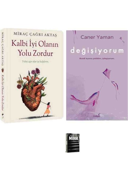 Değişiyorum, Kalbi Iyi Olanın Yolu Zordur Caner Yaman ve Miraç Çağrı Aktaş 2 Kitap Set