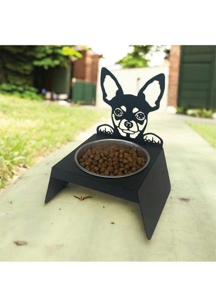 Sevimli Köpek ve Kedi Tasarımlı, Ergonomik Paslanmaz Mama ve Su Kabı Küçük Model
