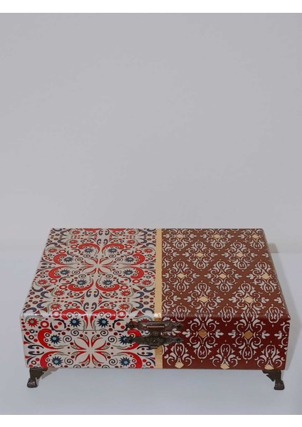 Ahşap Dekoratif, Takı ve Aksesuar Kutusu, 29X18,5X7,5 Cm, Kahverengi fırsatları