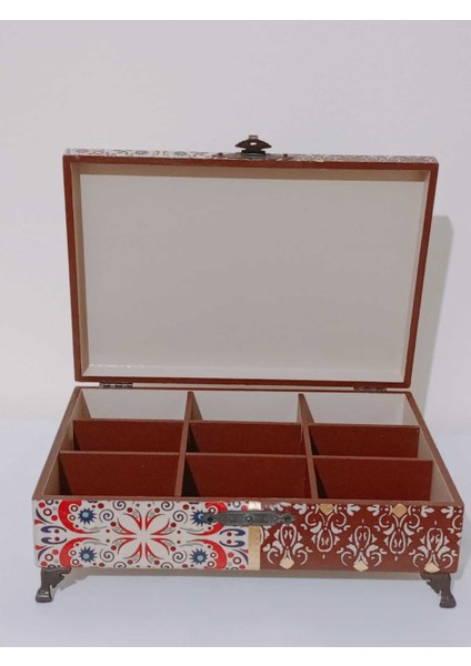 Ahşap Dekoratif, Takı ve Aksesuar Kutusu, 29X18,5X7,5 Cm, Kahverengi
