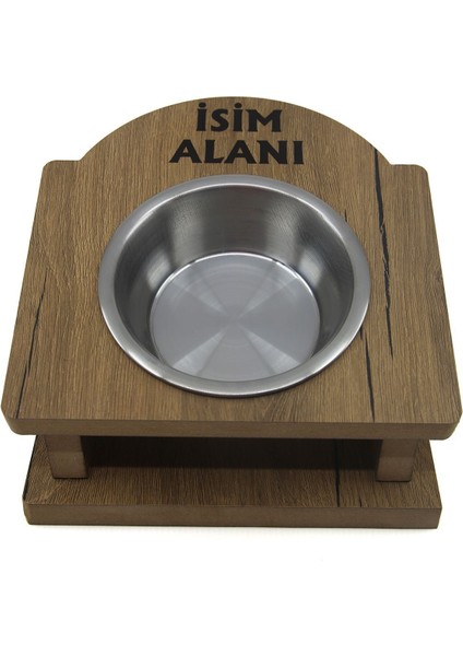 Turuncu Ahşap Isim Baskılı Kedi Köpek Mama ve Su Kabı Seti indirimleri