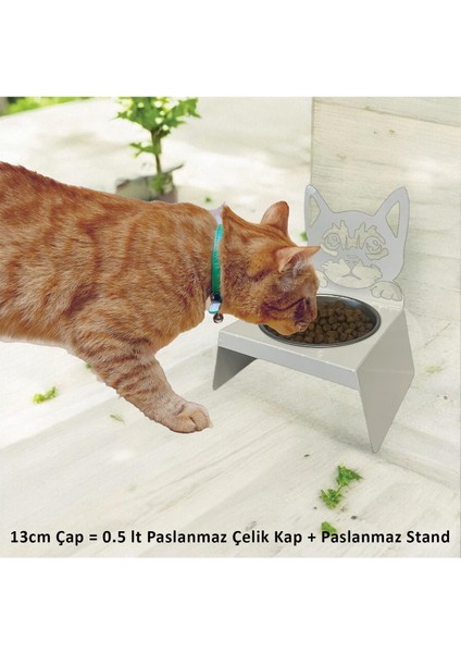 Sevimli Kedi ve Köpek Için Beyaz Paslanmaz Mama ve Su Kabı, Ergonomik ve Şık Tasarım fiyatları