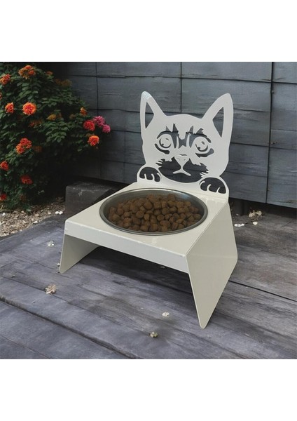 Sevimli Kedi ve Köpek Için Beyaz Paslanmaz Mama ve Su Kabı, Ergonomik ve Şık Tasarım modelleri