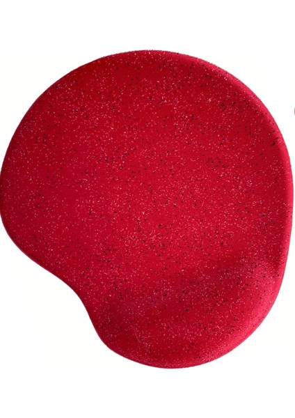 Oval Kırmzı Kum Desen Bilek Destekli Kaymaz Taban Bilgisayar Notebook Mouse Pad -Bileklikli Mauspad
