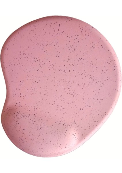 Oval Pembe Kum Desen Bilek Destekli Kaymaz Taban Bilgisayar Notebook Mouse Pad -Bileklikli Maus Ped