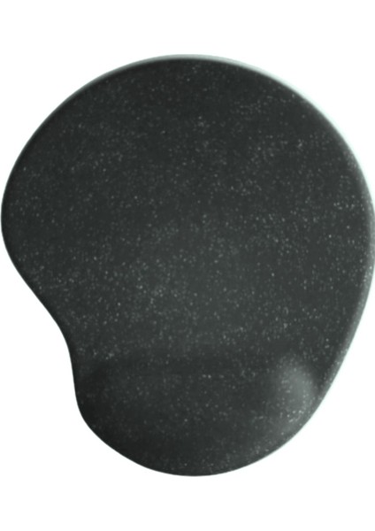 Oval Siyah Kum Desen Bilek Destekli Kaymaz Taban Bilgisayar Notebook Mouse Pad - Bileklikli Mauspad