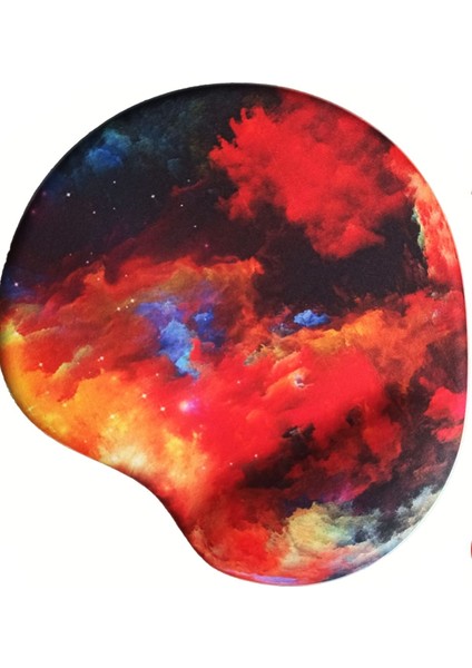 Oval Alaca Bulaca Desenli Bilek Destekli Kaymaz Taban Bilgisayar Notebook Mouse Pad -Mausa Pad