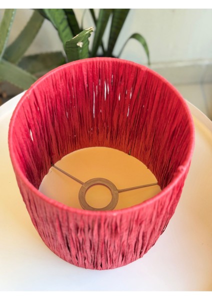 Kırmızı Ip Örme Abajur Başlığı, 20'lik, Şık ve Renkli Aydınlatma Detaylarıyla fiyatları