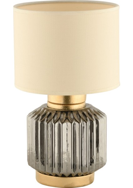 Şık Cam Abajur, Füme Cam ve Krem Kumaş Başlık, Evine Zarif Dokunuş Sağlar modelleri