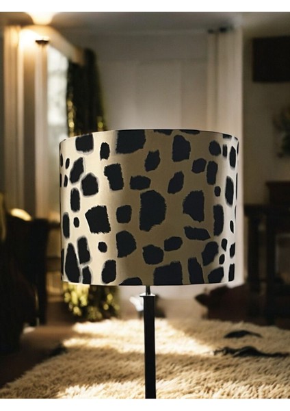 El Yapımı Silindir Abajur Başlığı, Leopar Desenli, Yüksek Kalite Kumaş, 40X30 cm fiyatları