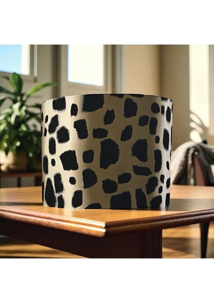 El Yapımı Silindir Abajur Başlığı, Leopar Desenli, Yüksek Kalite Kumaş, 40X30 cm fırsatları