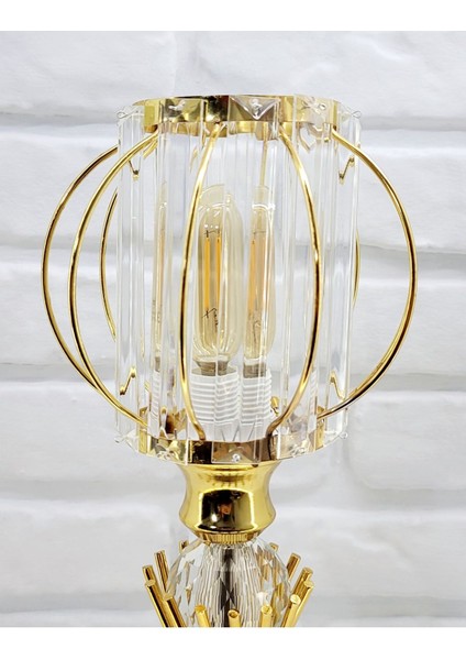 Altın Renkli Metal Kristal Taşlı Dairesel/kare Masa Lambası fiyatları