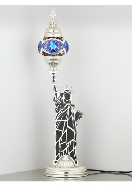 Renkli Mozaik Taşlı Dekoratif Masa Lambası, Özgün Tasarım ve Şık Görünüm fiyatları