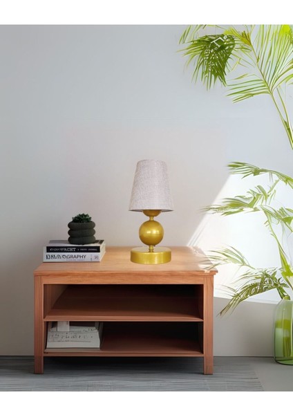 Eskitme Altın Detaylı Masa Lambası, Şık ve Modern Tasarım