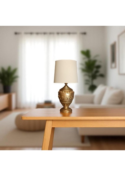 Motifli Gold Abajur, Şık ve Parlak Dekoratif Aydınlatma, Evinizde Sıcak Atmosfer Sağlar. fiyatları