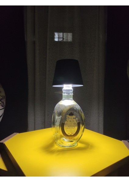 3 Kademeli Dokunmatik Siyah Abajur, USB Şarjlı, Şık ve Modern Tasarım